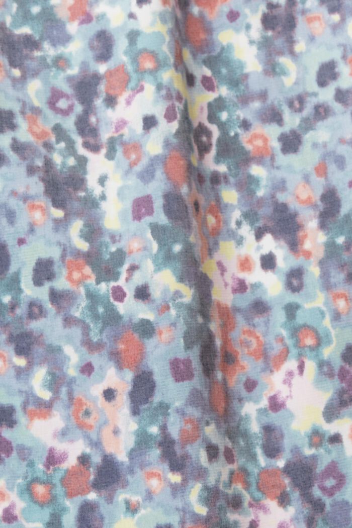 CURVY Gemusterte Bluse, LENZING™ ECOVERO™, TEAL BLUE, detail image number 0
