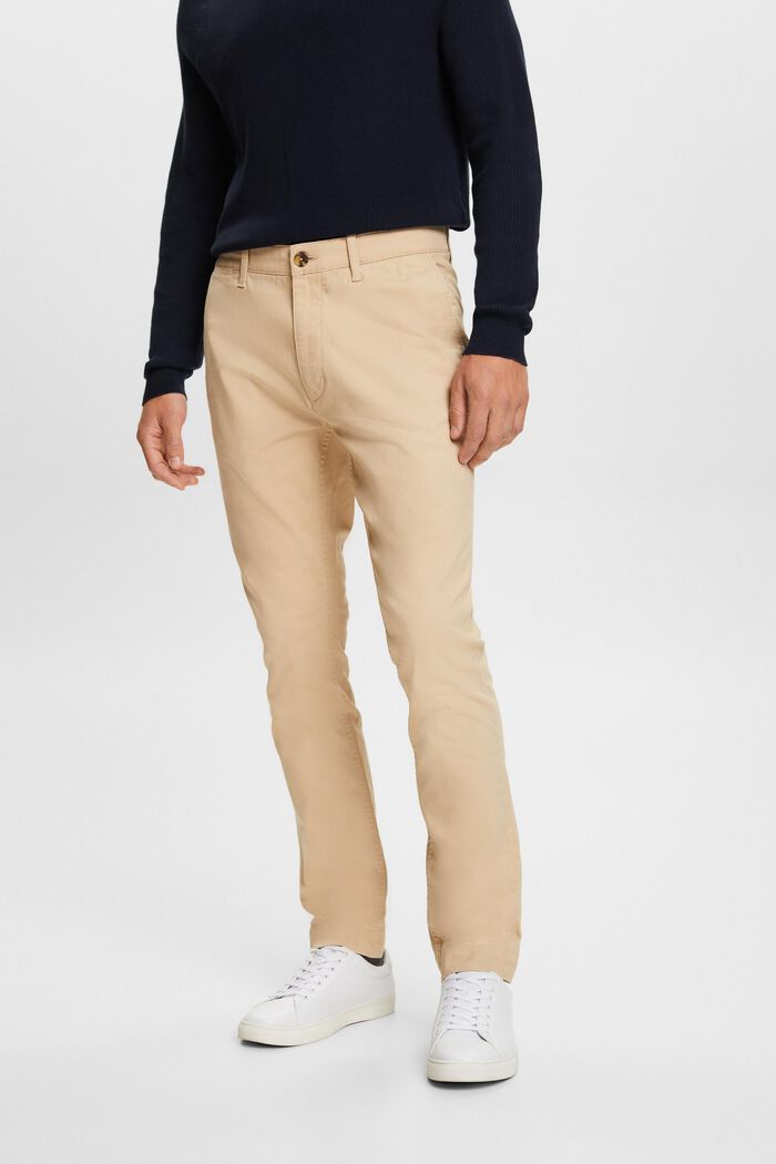Pantalon chino, coton stretch, SAND, detail image number 1