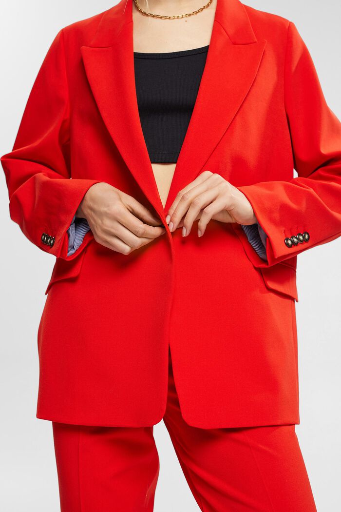 Veste de tailleur à un bouton, RED, detail image number 0