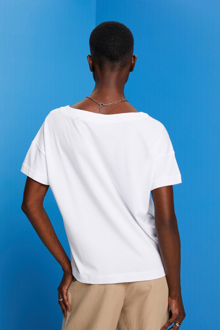 T-shirt brodé,TENCEL™, WHITE, detail image number 3