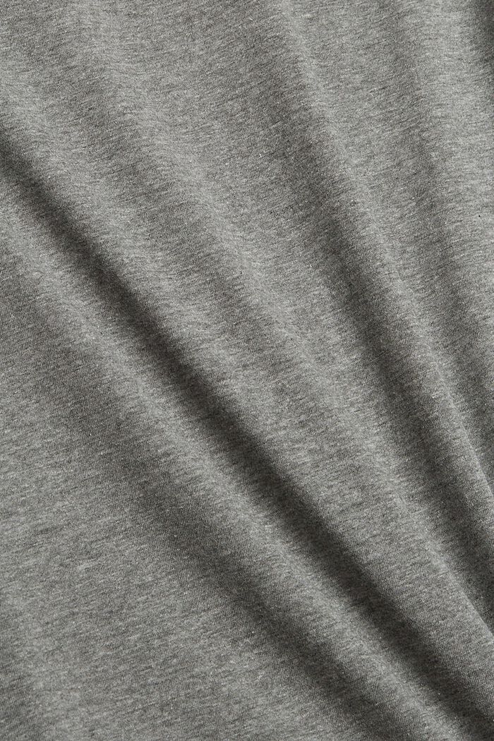 T-shirt à manches longues et paillettes, coton biologique mélangé, GUNMETAL, detail image number 4