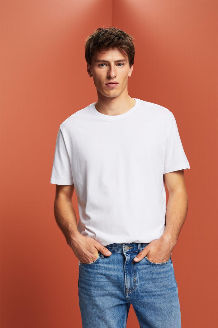 T-shirt en jersey à imprimé au dos, 100 % coton, WHITE, detail image number 0