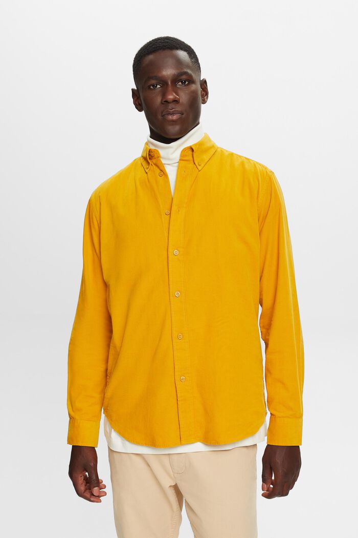 Hemd aus Cord, 100% Baumwolle, NEW AMBER YELLOW, detail image number 0