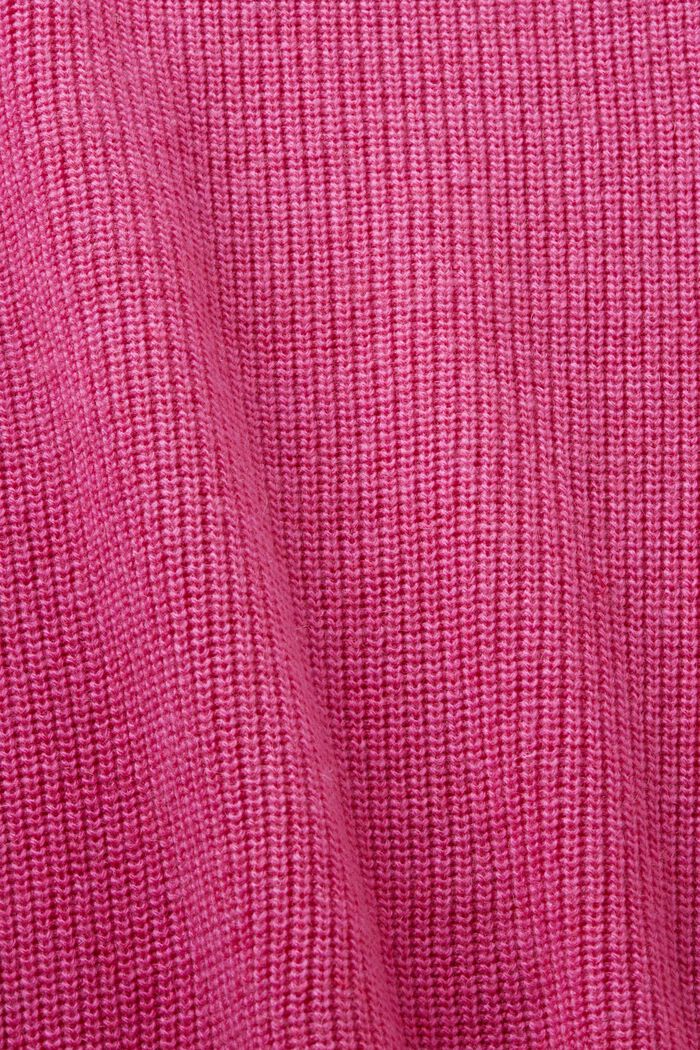 Pull sans manches en maille côtelée de laine mélangée, PINK FUCHSIA, detail image number 5