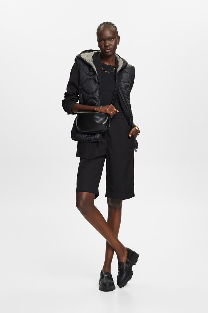 Recyclée : la veste transformable matelassée à capuche, BLACK, detail image number 1