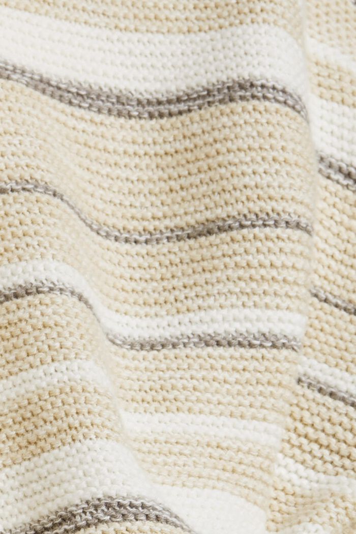 Gestreifter Cardigan aus 100% Baumwolle, BEIGE, detail image number 4