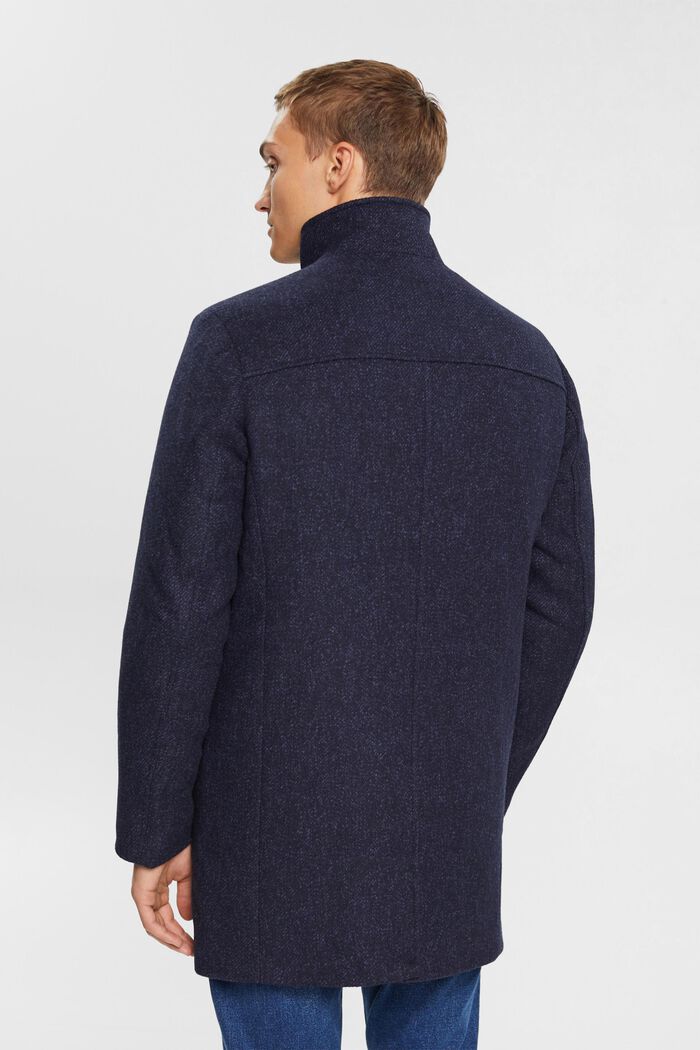 Manteau rembourré en laine mélangée, avec doublure amovible, DARK BLUE, detail image number 3