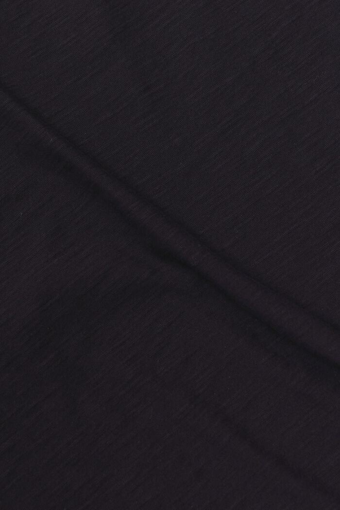 Slub-T-Shirt mit U-Ausschnitt, BLACK, detail image number 5