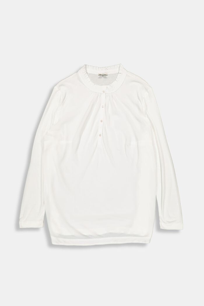 T-shirt CURVY à manches longues en LENZING™ ECOVERO™, OFF WHITE, overview