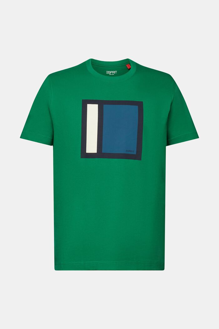 T-Shirt aus Baumwolljersey mit Grafikprint, DARK GREEN, detail image number 6