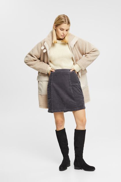 Mini-jupe en velours côtelé, 100 % coton