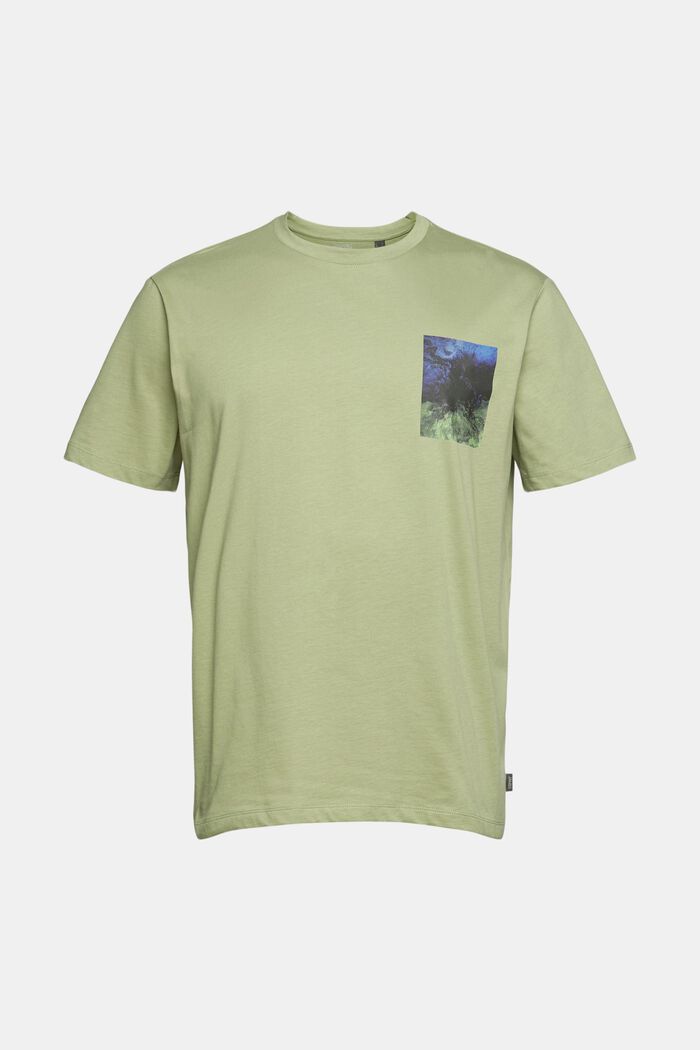 Jersey-T-Shirt mit Print, 100% Bio-Baumwolle, LIGHT KHAKI, detail image number 7