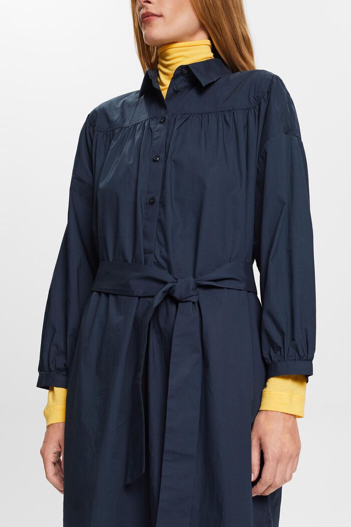 Robe-chemise dotée d’une ceinture à nouer, 100 % coton, PETROL BLUE, detail image number 2