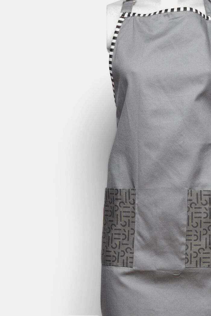 Schürze mit Logo-Taschen, 100% Baumwolle, ANTHRAZIT, detail image number 1