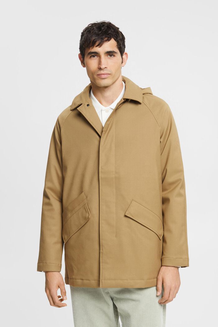 Manteau à capuche amovible, KHAKI BEIGE, detail image number 0