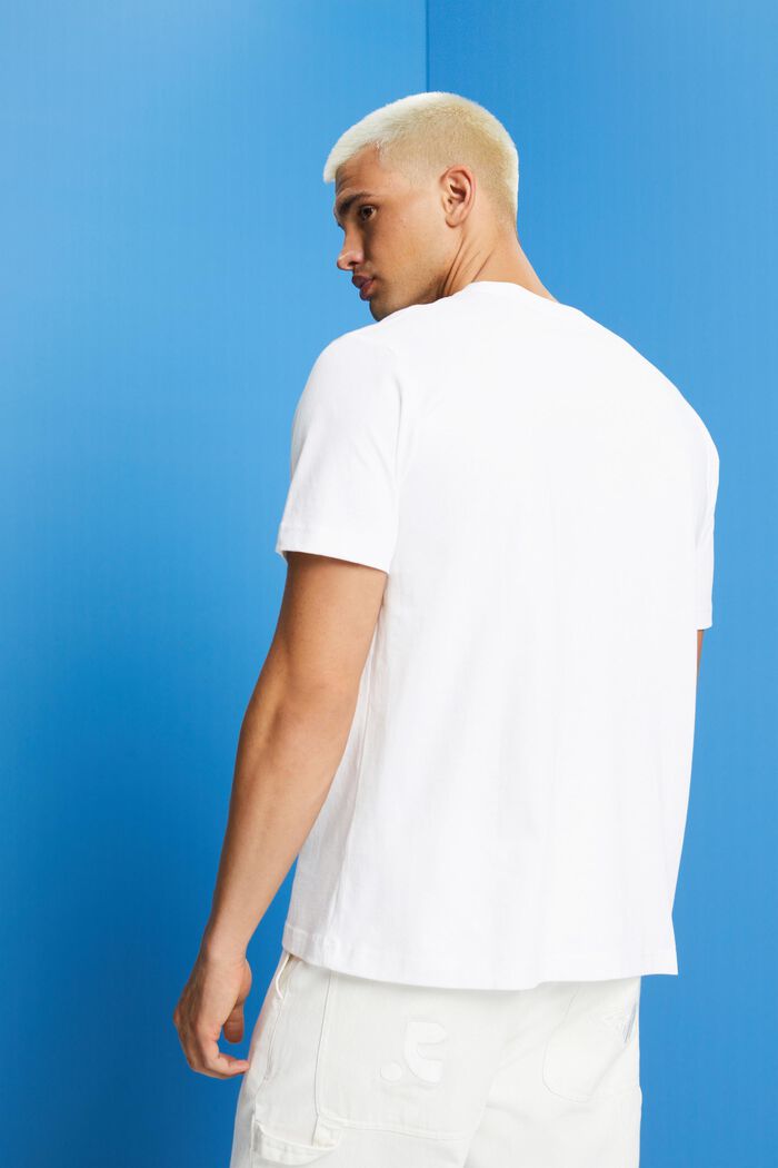 T-Shirt aus Bio-Baumwolle mit geometrischem Print, WHITE, detail image number 3