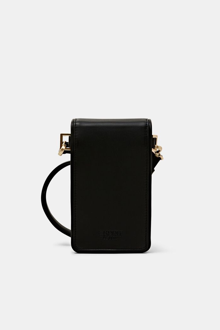 Petit sac crossbody pour téléphone en similicuir, BLACK, detail image number 2