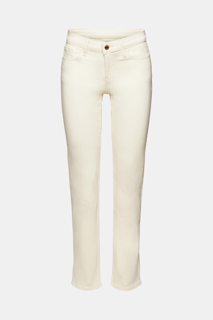 Jeans mit geradem Bein und mittlerer Bundhöhe, OFF WHITE, detail image number 6