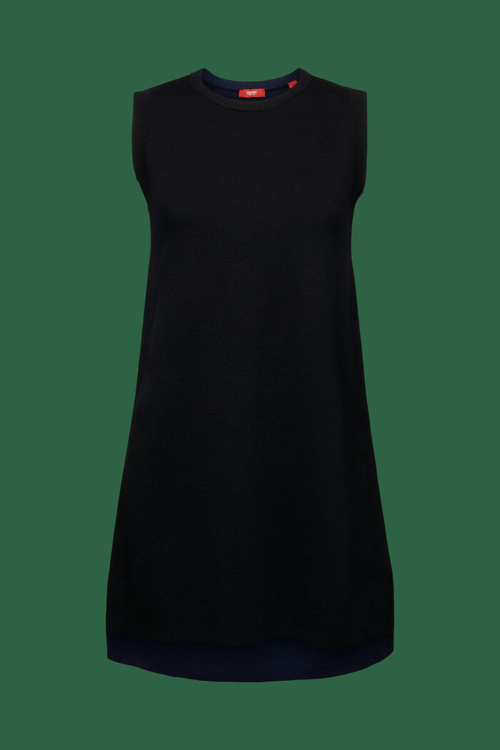 Mini-robe sans manches en laine mélangée, BLACK, detail image number 6