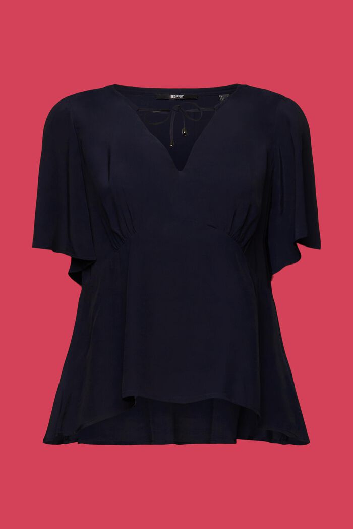 Haut façon blouse en LENZING™ ECOVERO™, NAVY, detail image number 6
