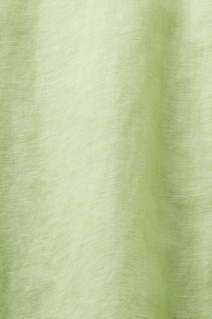 Chemise en coton et lin, LIGHT GREEN, detail image number 4