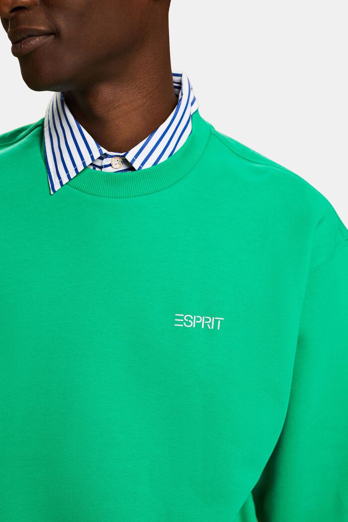 Sweat-shirt unisexe en molleton orné d’un logo, GREEN, detail image number 3