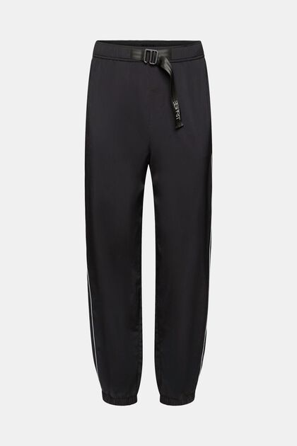 Pantalon de survêtement de coupe évasée à taille haute, BLACK, overview