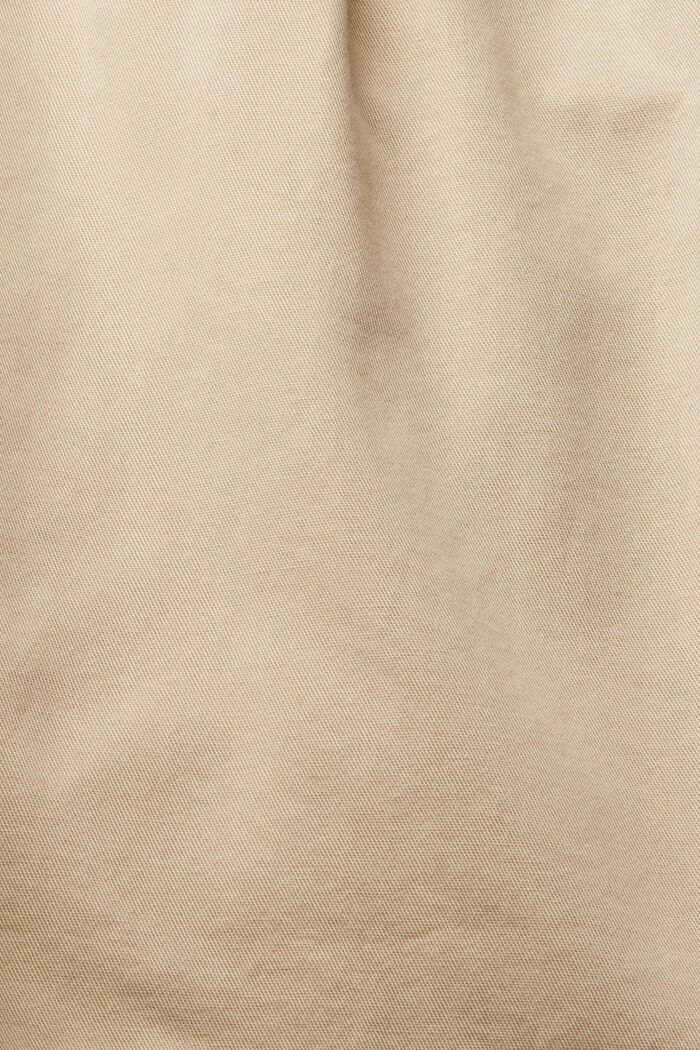 Short à taille haute 100 % coton Pima, BEIGE, detail image number 1