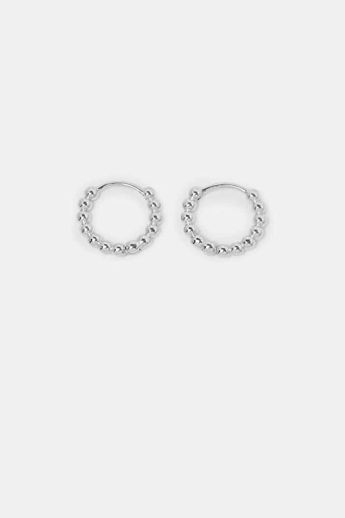 Kleine Ohrringe aus Sterlingsilber im Kugel-Design, SILVER, detail image number 0