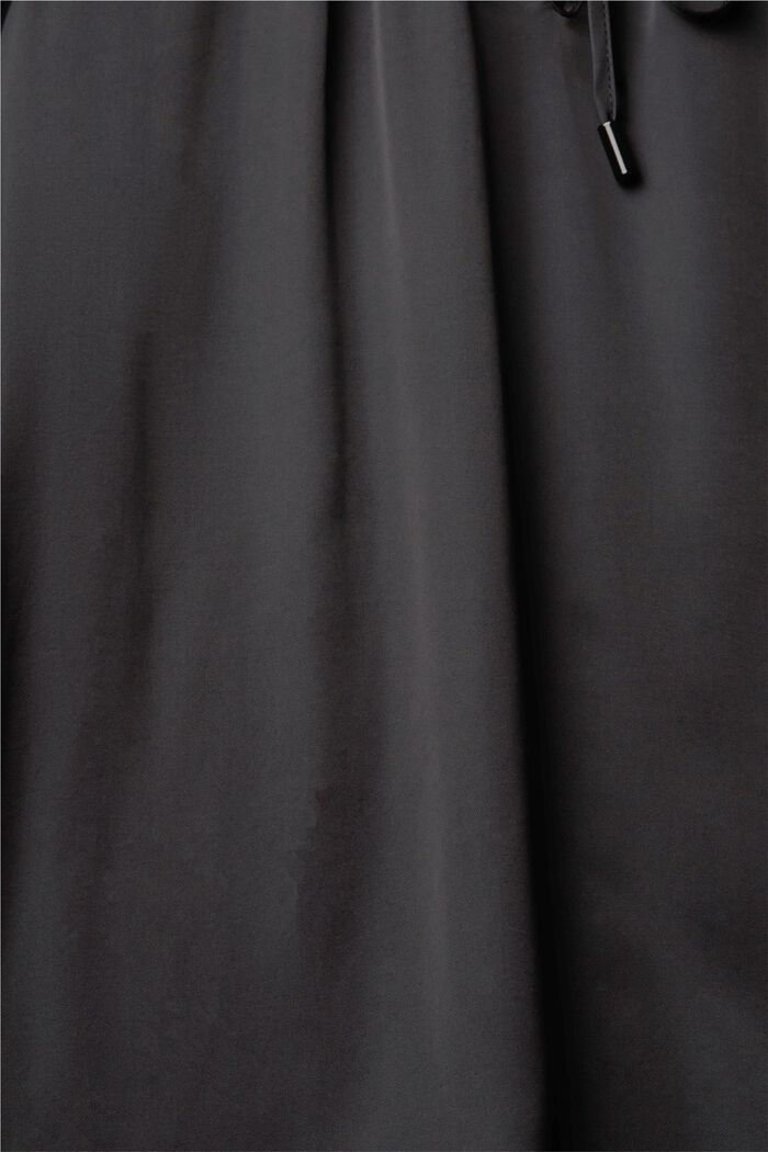 Satinbluse mit gekräuseltem Kragen, LENZING™ ECOVERO™, BLACK, detail image number 5