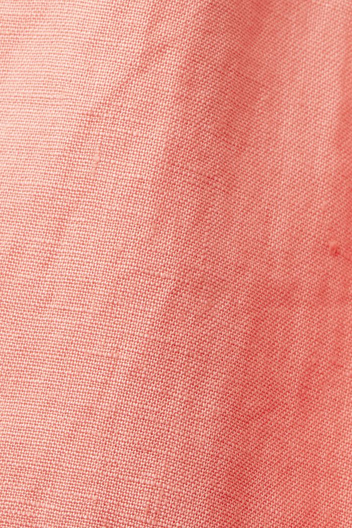 Ärmellose Babydoll-Bluse aus Leinen, CORAL, detail image number 5