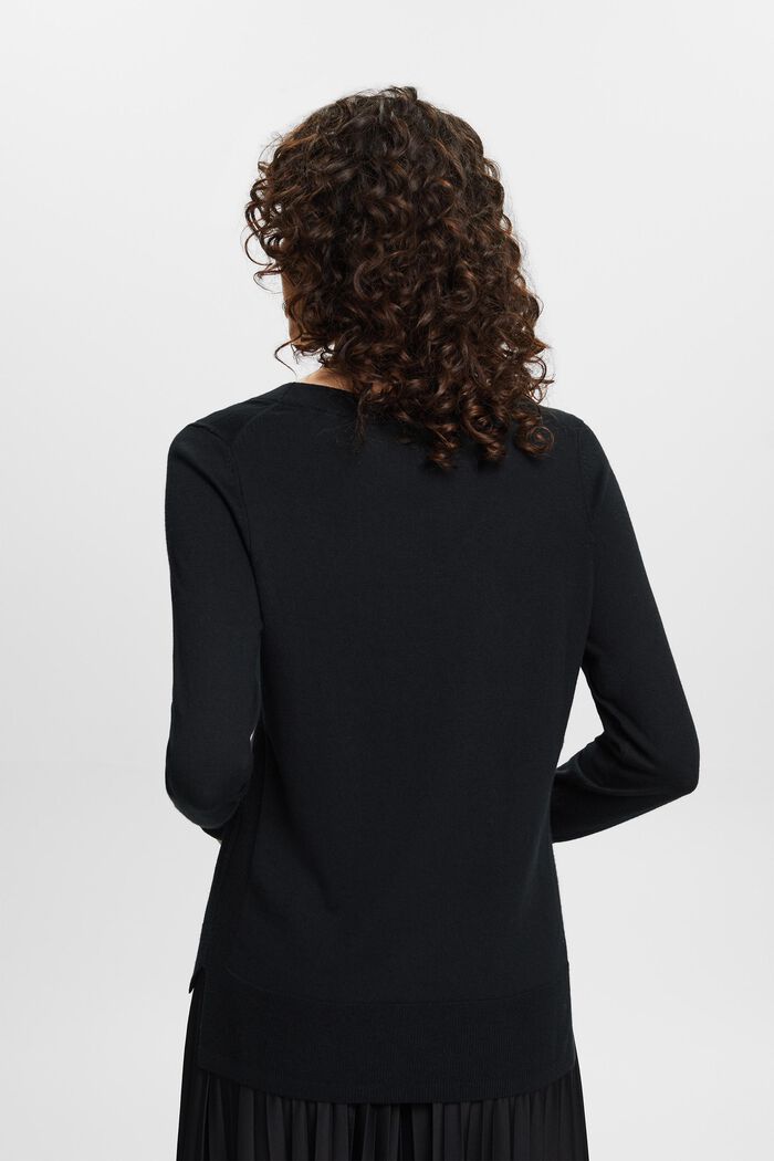 Pullover mit V-Ausschnitt, BLACK, detail image number 3