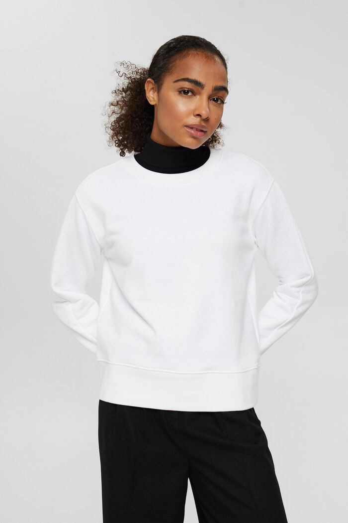 Sweatshirt aus Baumwoll-Mix, WHITE, overview