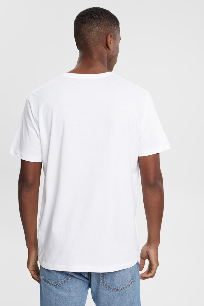 T-Shirt mit Print auf Brusthöhe, WHITE, detail image number 3