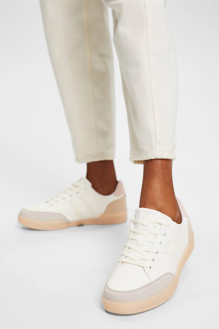 Sneakers en similicuir à semelle colorée, OFF WHITE, detail image number 1