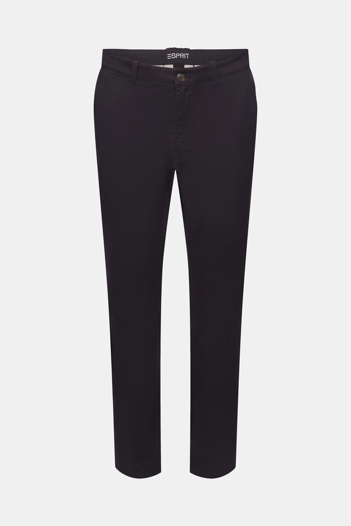 Pantalon chino slim en twill de coton, BLACK, detail image number 6