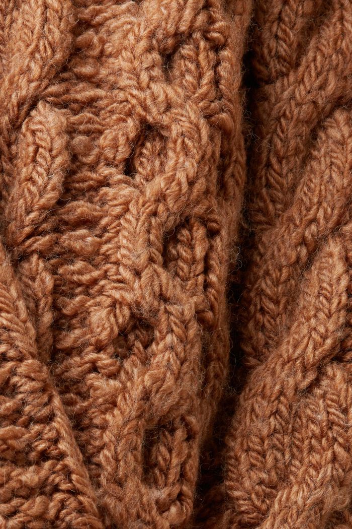 Pull-over en maille torsadée de laine mélangée, CARAMEL, detail image number 5