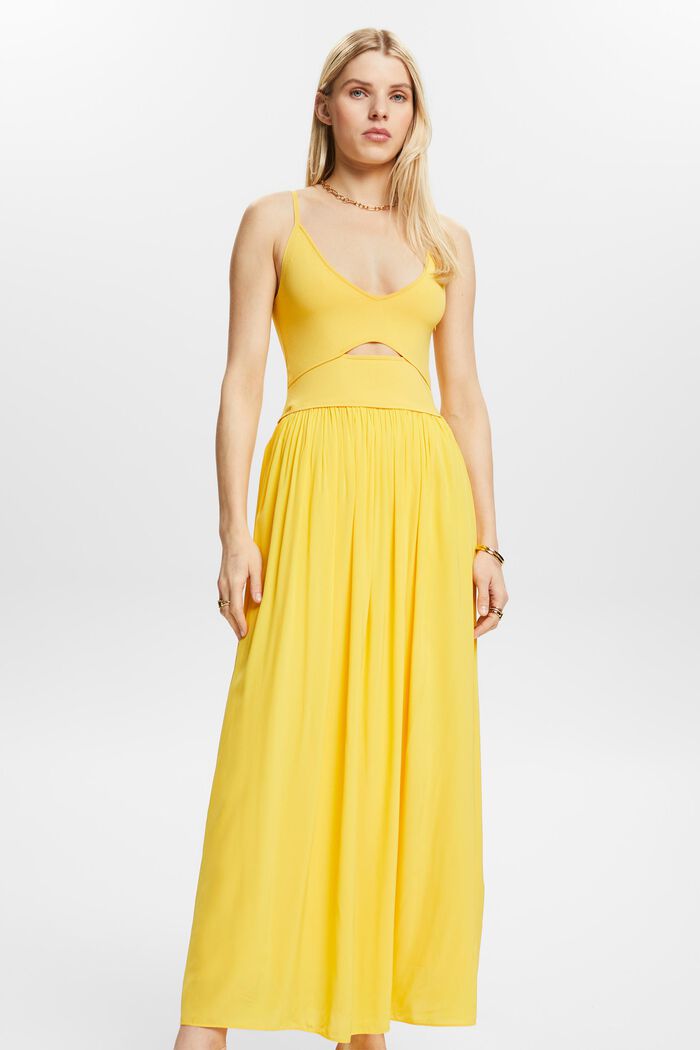 Midikleid mit Cut-out, SUNFLOWER YELLOW, detail image number 0