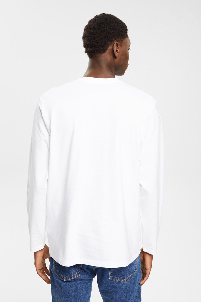 T-shirt à manches longues en jersey, 100 % coton, WHITE, detail image number 4