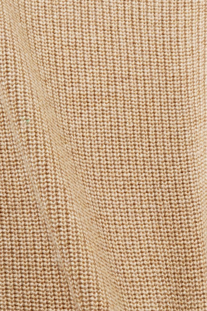 Pull sans manches en maille côtelée de laine mélangée, SAND, detail image number 5