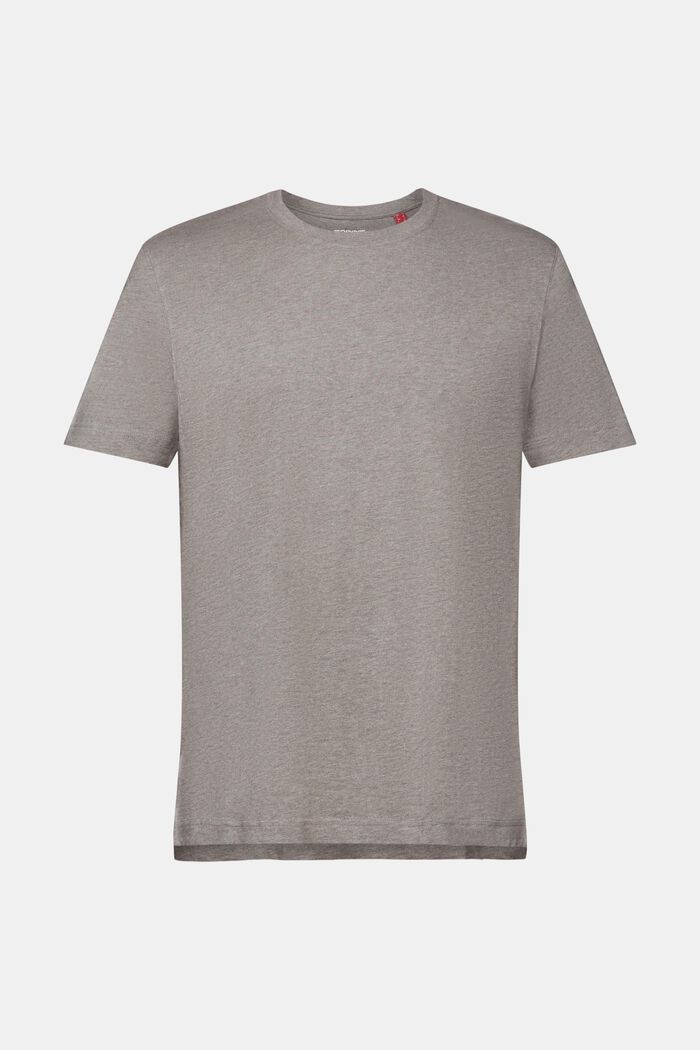 T-shirt à encolure ronde, 100 % coton, GUNMETAL, detail image number 6