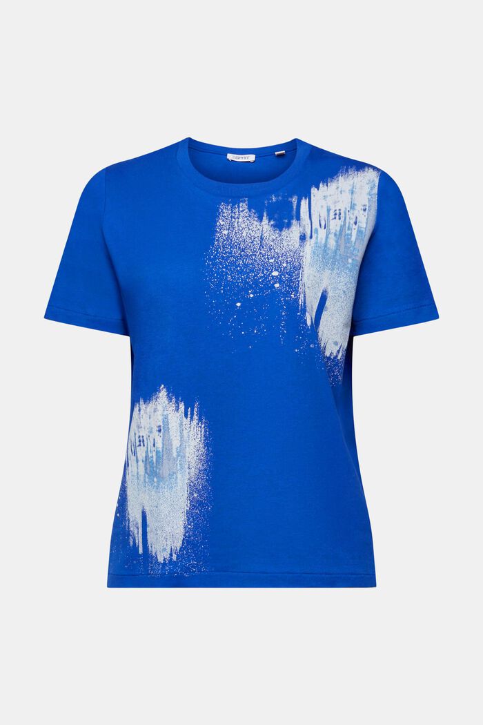 T-shirt en coton à imprimé graphique, BRIGHT BLUE, detail image number 6