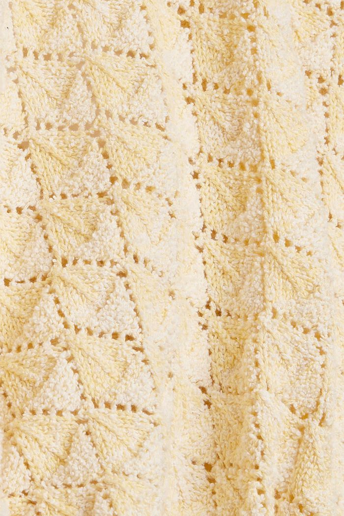 Cardigan d’aspect mouliné, coton biologique, PASTEL YELLOW, detail image number 4