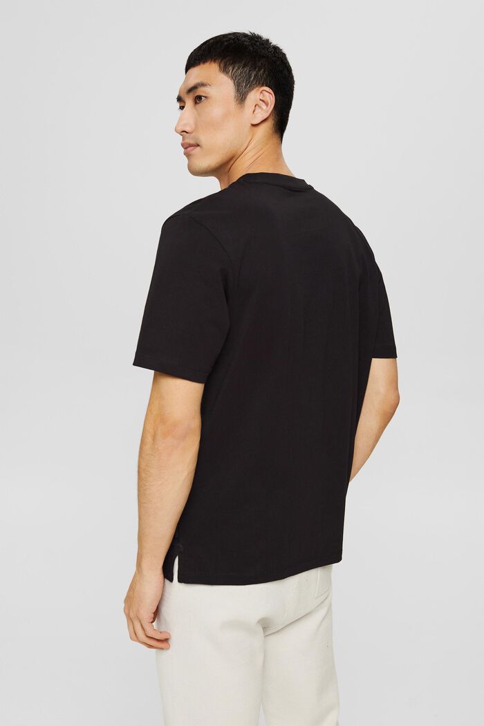 Jersey-Shirt mit Stickerei, 100% Baumwolle, BLACK, detail image number 3