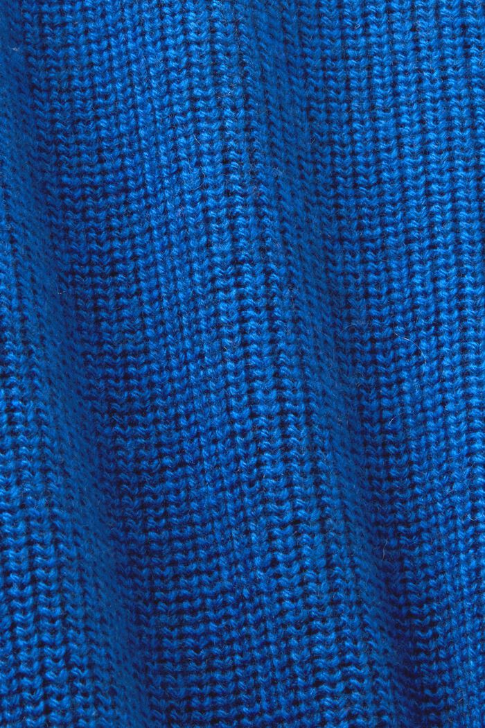 Pull sans manches en maille côtelée de laine mélangée, BRIGHT BLUE, detail image number 5