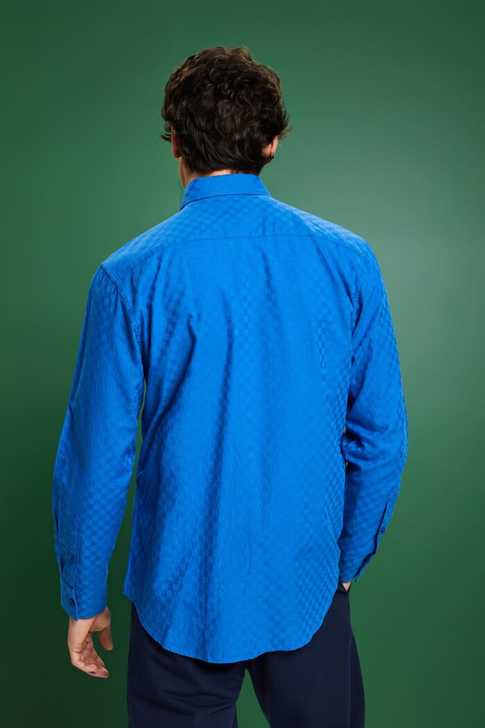 Chemise jacquard en coton, BRIGHT BLUE, detail image number 3