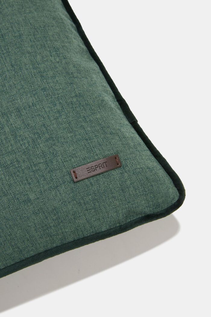 Housse de coussin décorative rehaussée d’un passepoil en velours, DARK GREEN, detail image number 1