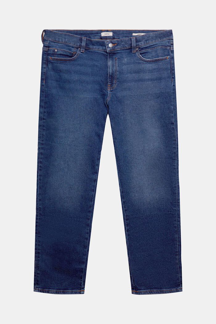 Jean CURVY de coupe Straight Fit, coton stretch, BLUE DARK WASHED, detail image number 2