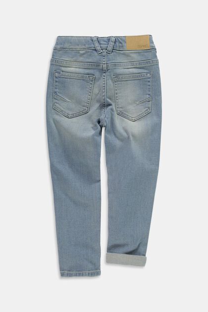 Washed Stretch-Jeans mit Verstellbund