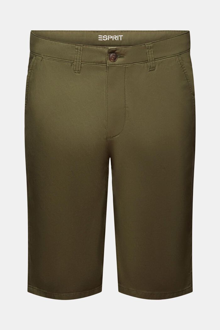 Shorts im Chino-Style aus nachhaltiger Baumwolle, DARK KHAKI, detail image number 7